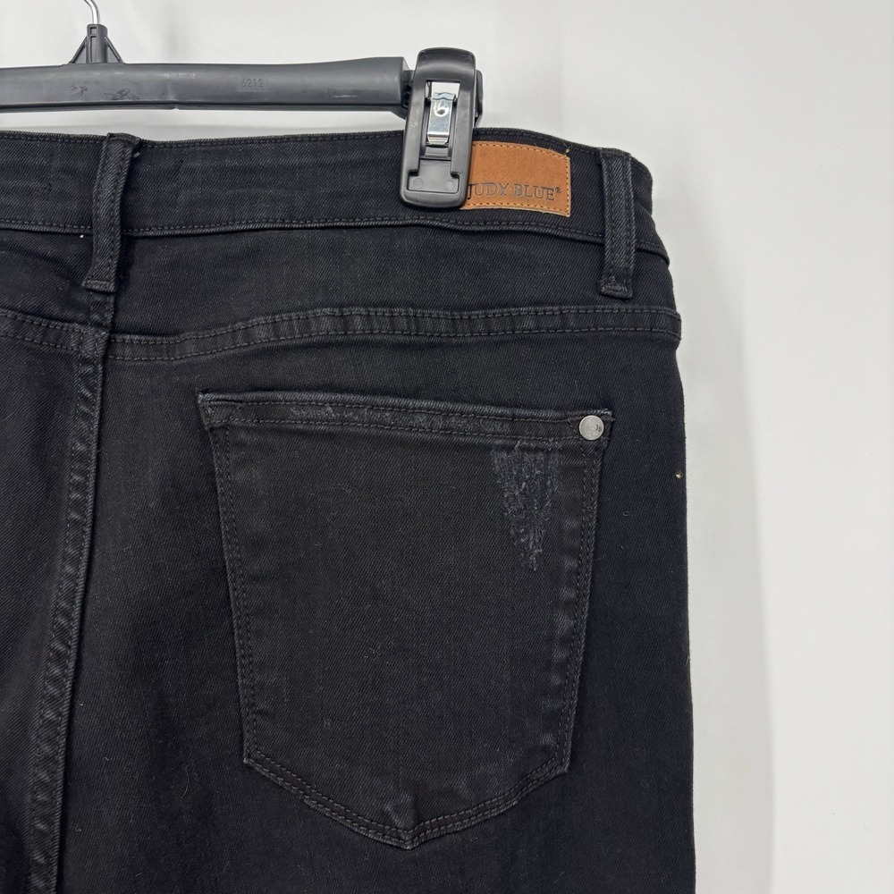 Judy Blue Jeans Womens 15/32 Black Boyfriend Fit Ripped Distressed High Rise - Picture 7 of 13
